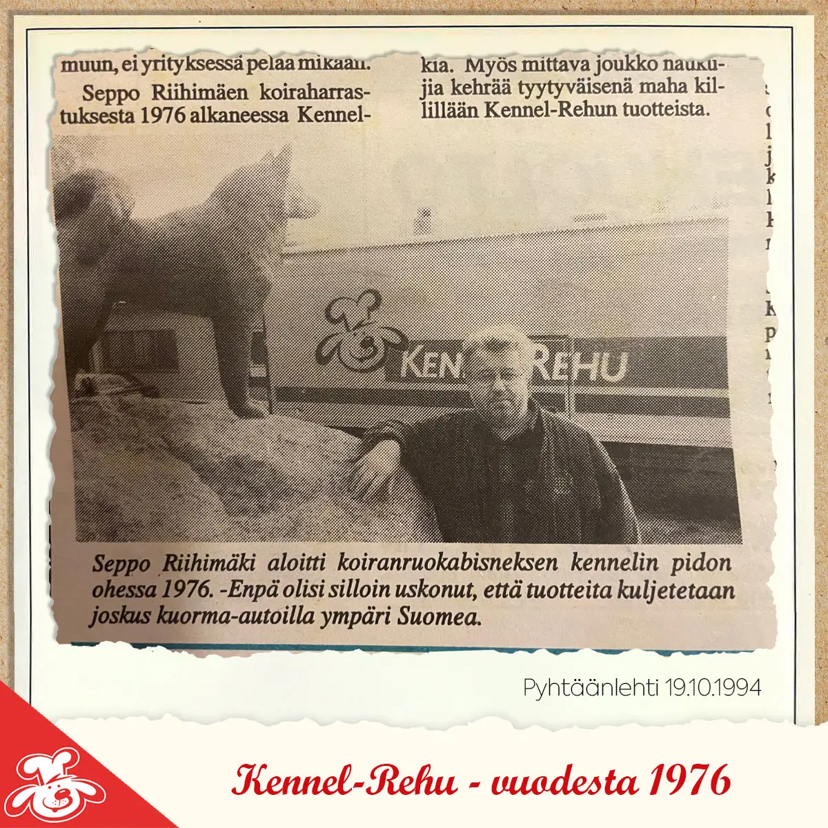 Seppo Riihimäki perusti Kennel-Rehun Siltakylään vuonna 1976